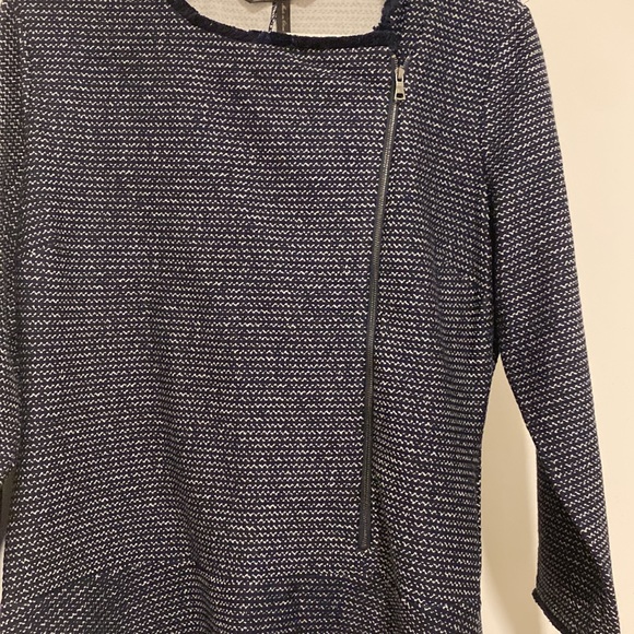 BCBG Navy Tweed Sweater Dress - Picture 3 of 7